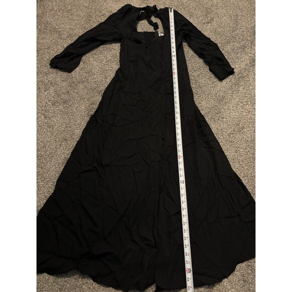 Reformation Ballari Off Shoulder Long Sleeve Dress Size 10 Black - Picture 2 of 9